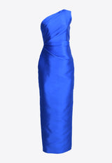 Solace London Kira One-Shoulder Satin Gown Blue OS37025BLUE