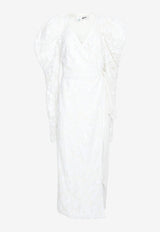 ROTATE Sequined Midi Wrap Dress Ivory 112520269IVORY