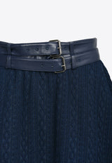 LIE A-line Quilted Midi Skirt Navy I233S005NAVY