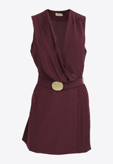 NICHOLAS Dorsie Draped Mini Dress Burgundy F24D2542PEBURGUNDY