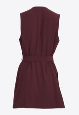 NICHOLAS Dorsie Draped Mini Dress Burgundy F24D2542PEBURGUNDY