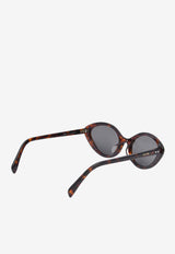 Celine Thin Cat-Eye Sunglasses CL40264U-5752ABROWN MULTI