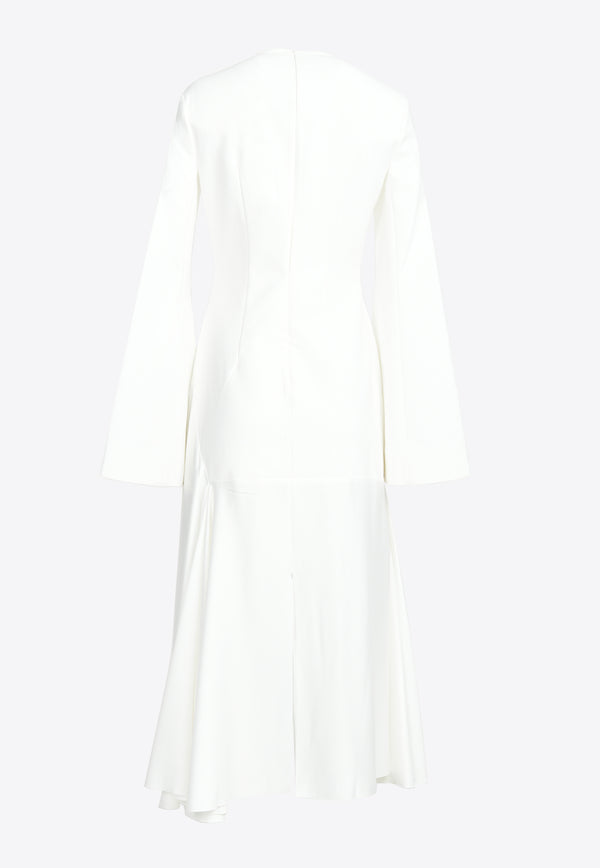 Solace London Gaia Flared Midi Dress White OS2071WHITE