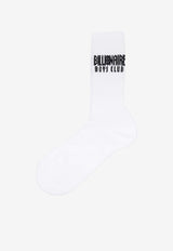 Billionaire Boys Club Straight Logo Rib Knit Socks BC017WHITE