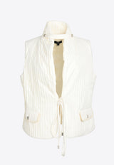 LIE Striped Padded Vest White I43V01WHITE