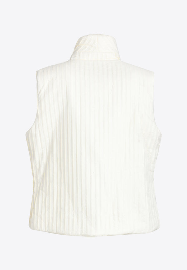 LIE Striped Padded Vest White I43V01WHITE