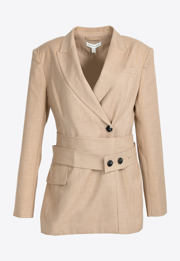 Shona Joy Asher Hourglass Belted Blazer Beige 1244380BEIGE