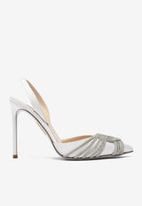 Aquazzura Gatsby 105 Satin Slingback Pumps GASHIGBR-SAT-BRIDALWHITE