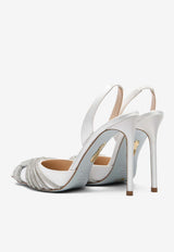 Aquazzura Gatsby 105 Satin Slingback Pumps GASHIGBR-SAT-BRIDALWHITE