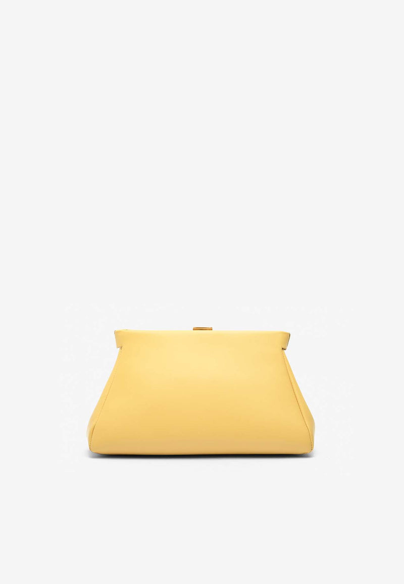 DeMellier London Cannes Chain Leather Clutch Yellow N102GOLD