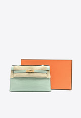 Hermès Kelly Pochette Clutch Bag in Vert d'Eau Matte Alligator with Gold Hardware