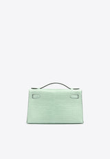 Hermès Kelly Pochette Clutch Bag in Vert d'Eau Matte Alligator with Gold Hardware