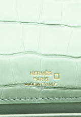 Hermès Kelly Pochette Clutch Bag in Vert d'Eau Matte Alligator with Gold Hardware