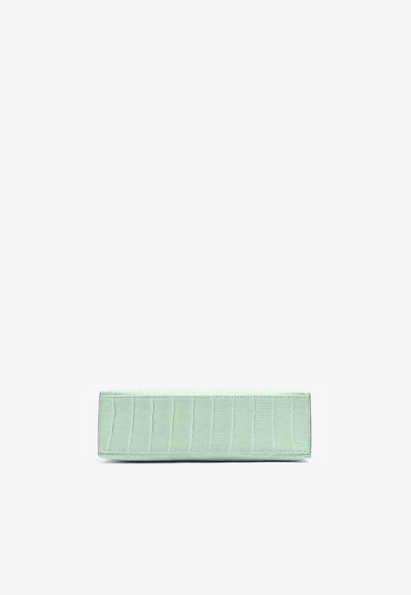 Hermès Kelly Pochette Clutch Bag in Vert d'Eau Matte Alligator with Gold Hardware