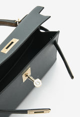 Hermès Mini Kelly 20 Sellier Tricolor in Gris Misty, Black and Alezan Epsom with Permabrass Hardware