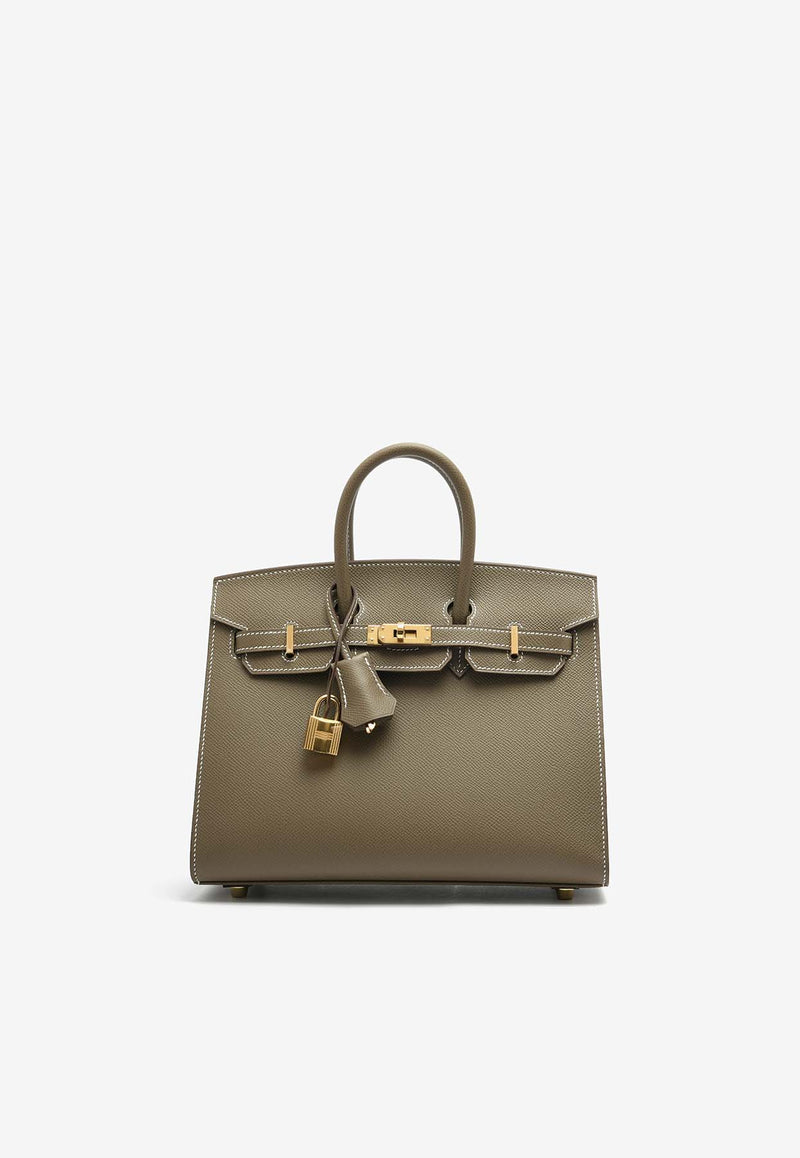 Hermès Birkin 25 Sellier in Etoupe Epsom Leather with Gold Hardware