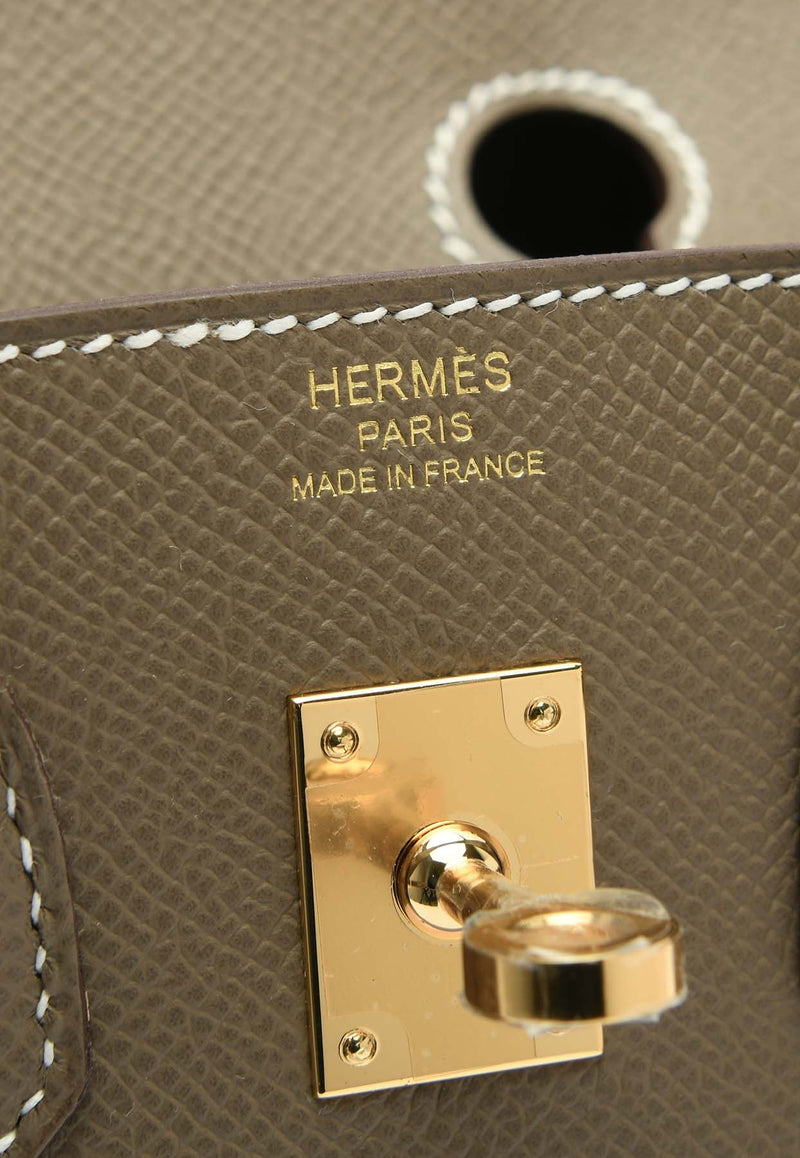 Hermès Birkin 25 Sellier in Etoupe Epsom Leather with Gold Hardware