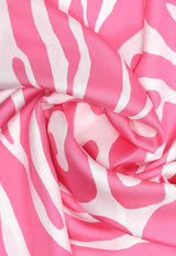 Moschino Patterned Silk Twill Scarf 3549-M3051PINK MULTI