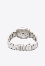 Hermès Large Hermès Cut 36mm Watch in Single Tour Bracelet and Diamond Bezel