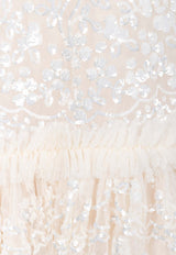 Needle & Thread Regal Rose Strapless Mini Dress Cream DS-CT-19-RCR24-CRMCREAM