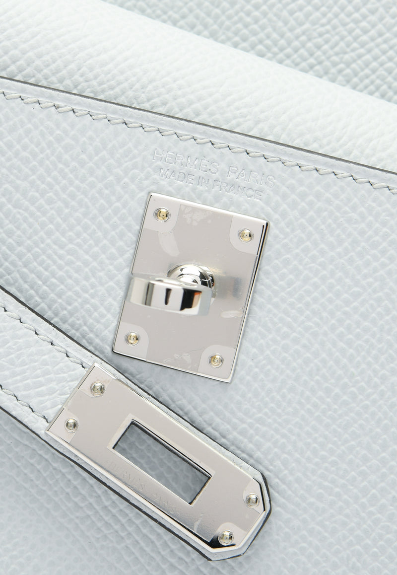 Hermès Mini Kelly 20 En Desordre in Gris Platine Epsom Leather with Palladium Hardware