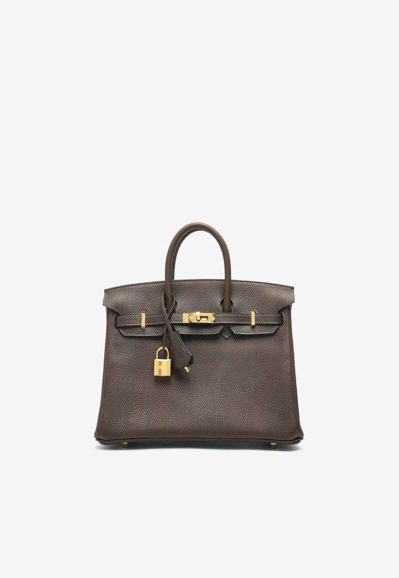 Hermès Birkin 25 in Ebene Faubourg Barenia with Gold Hardware