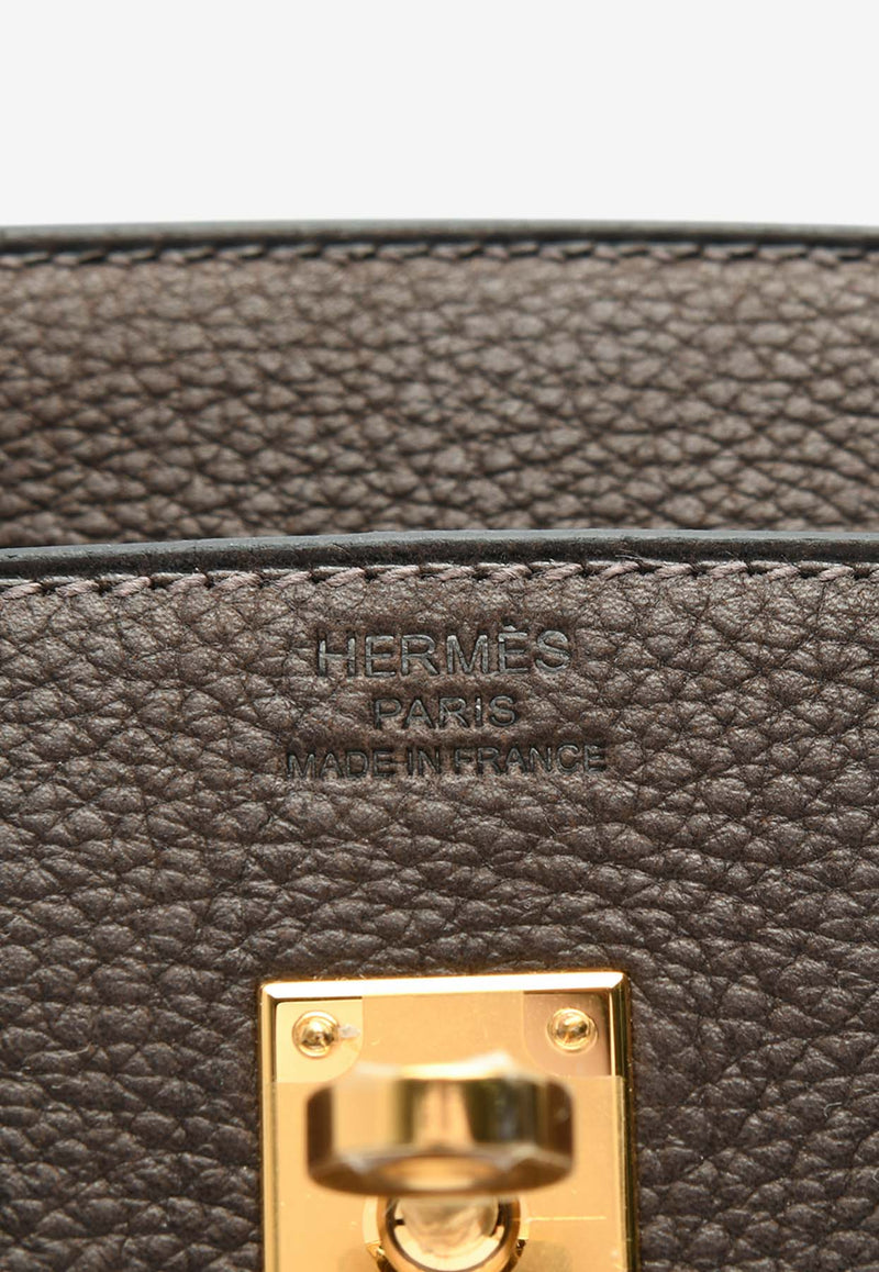 Hermès Birkin 25 in Ebene Faubourg Barenia with Gold Hardware