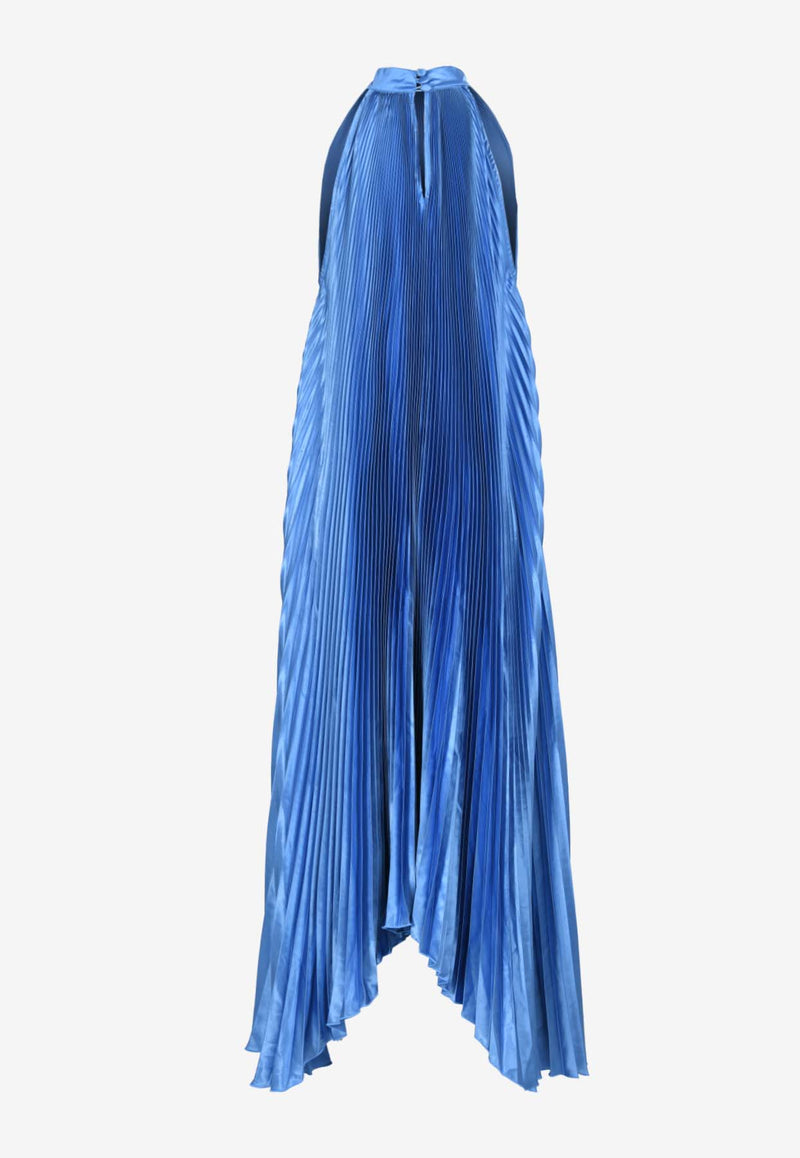 L'IDEE Amour Plisse Maxi Dress AMOURGOWN BLUEBLUE