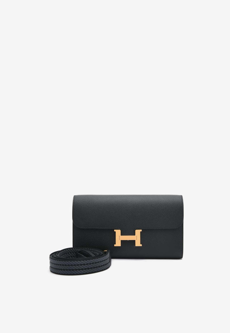 Hermès Constance To Go Wallet in Black Epsom Leather with Gold Hardware