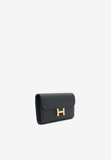 Constance To Go Wallet in Black Epsom Leather with Gold Hardware