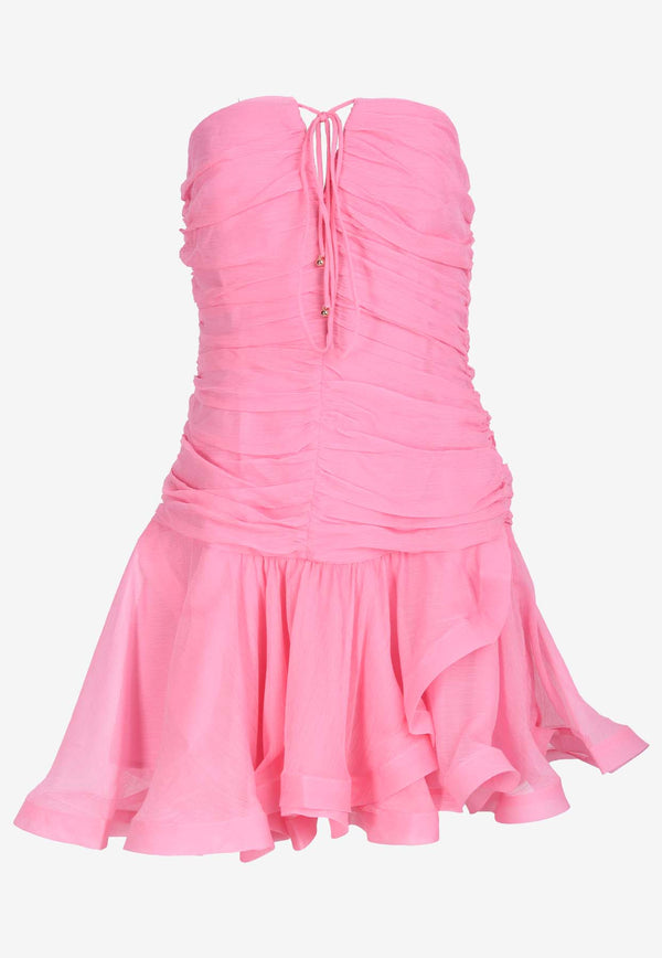 Elliatt Ontario Halterneck Ruched Mini Dress E2082353PINK