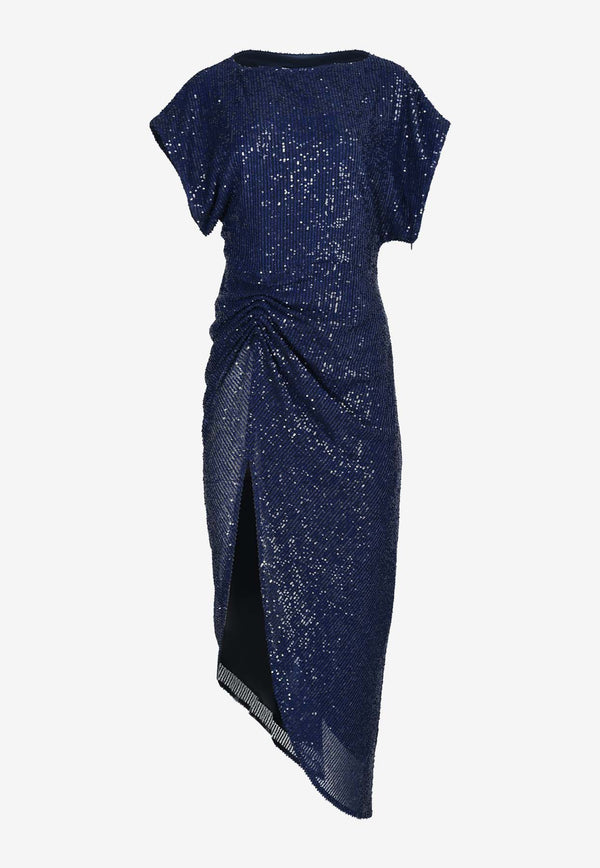 In The Mood For Love Bercot Sequined Midi Dress CO0000100002BLUE