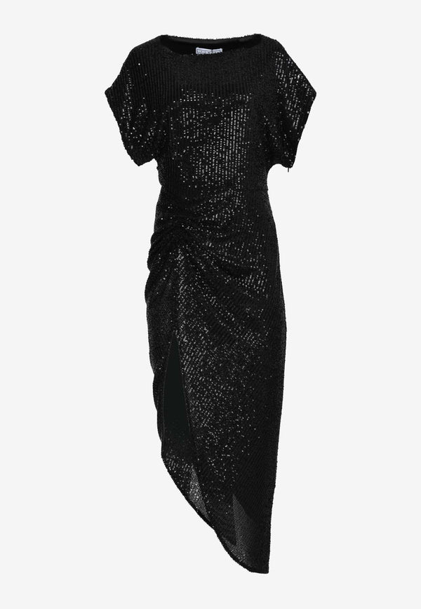 In The Mood For Love Bercot Sequined Midi Dress CO0000100002BLACK