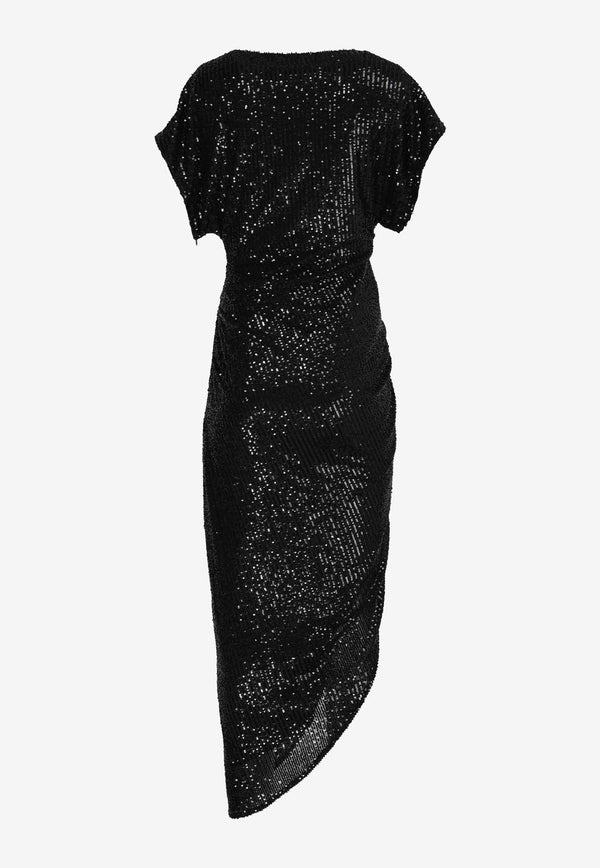 In The Mood For Love Bercot Sequined Midi Dress CO0000100002BLACK