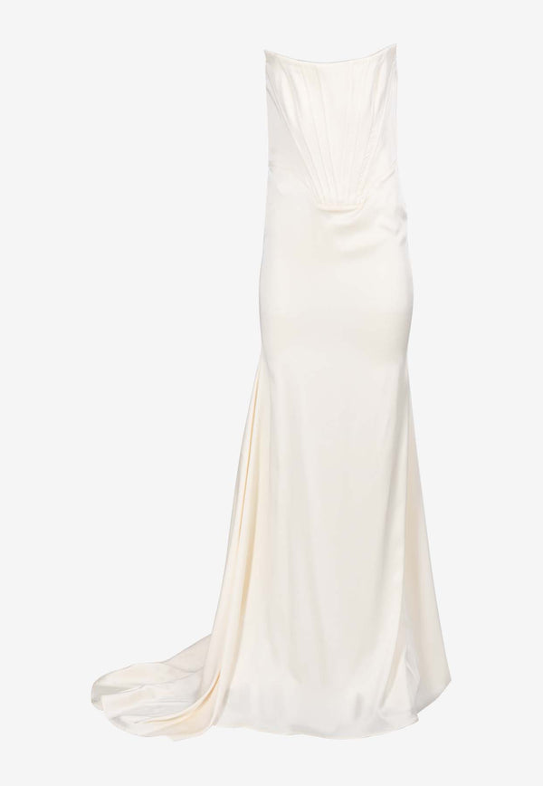 Guiseppe Di Morabito Corset-Style Strapless Gown 02PSLD08702281WHITE