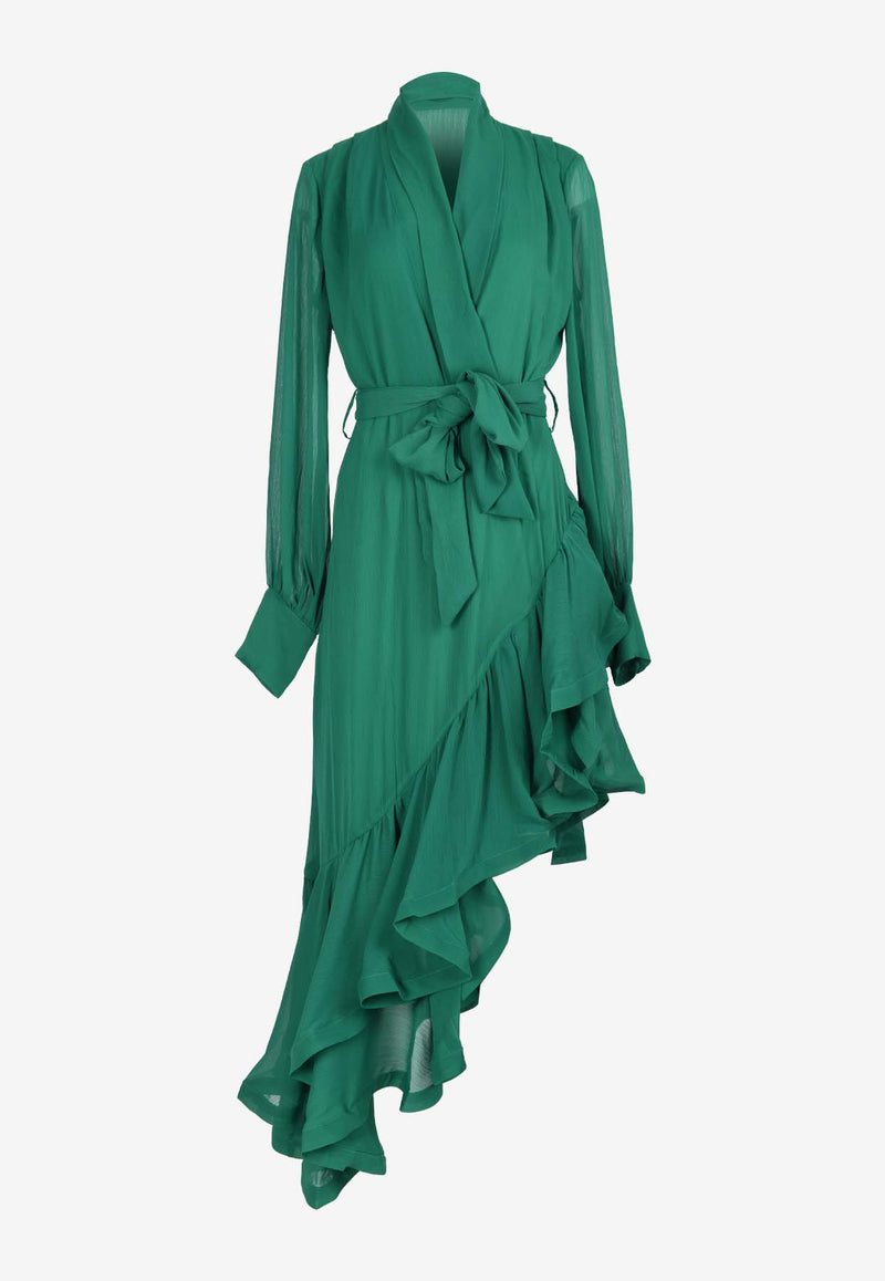Elliatt Genevieve Asymmetric Ruffled Dress EB1052110GREEN