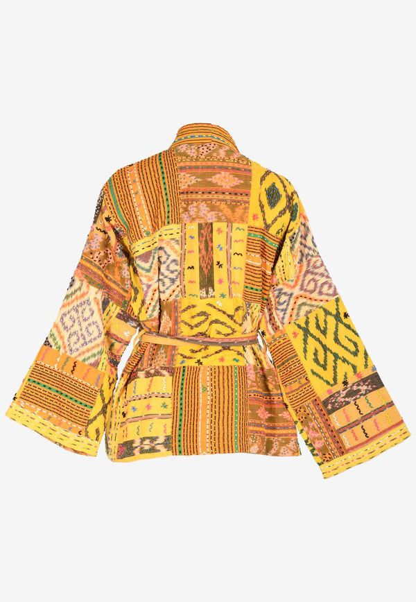 Ambre Babzoe Patchwork Kimono Jacket 6201.90.90YELLOW