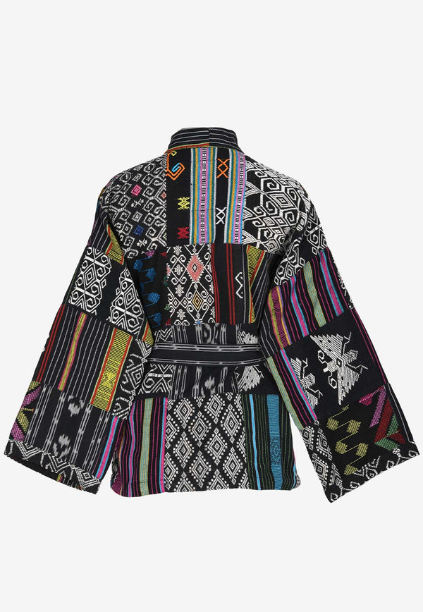 Ambre Babzoe Patchwork Kimono Jacket 6201.90.90BLACK