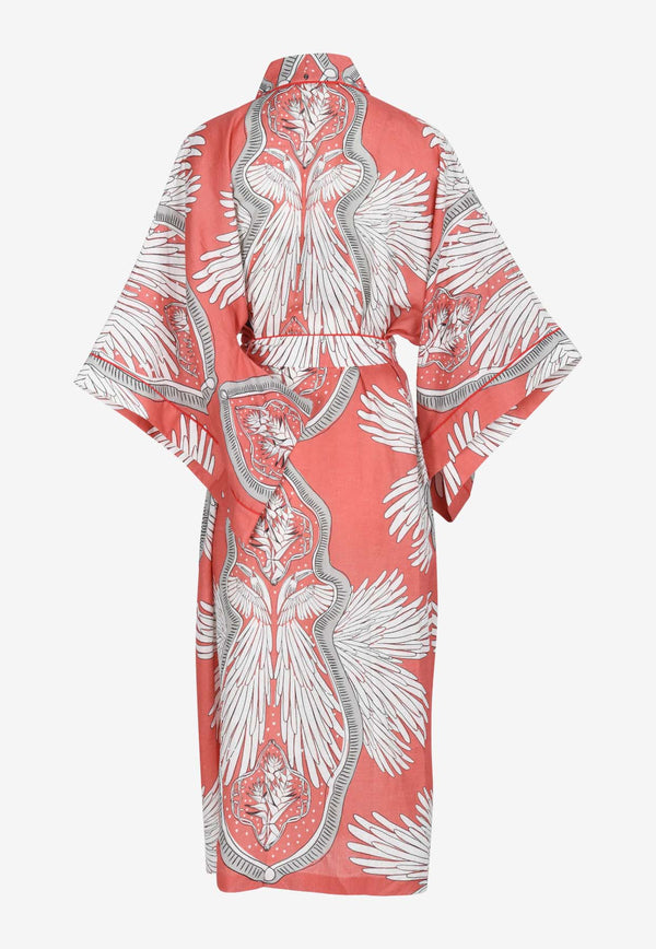 Maison La Plage Hawai Printed Kimono D110CORAL