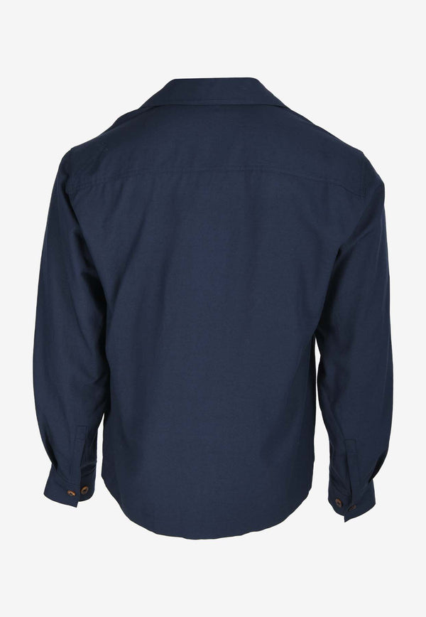 LOW CLASSIC Classic Long-Sleeved Shirt LOW24SM_SH070_NVNAVY