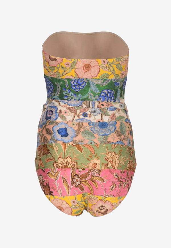 Zimmermann Junie Floral Print Strapless One-Piece Swimsuit Multicolor 8764WRS243MULTICOLOUR
