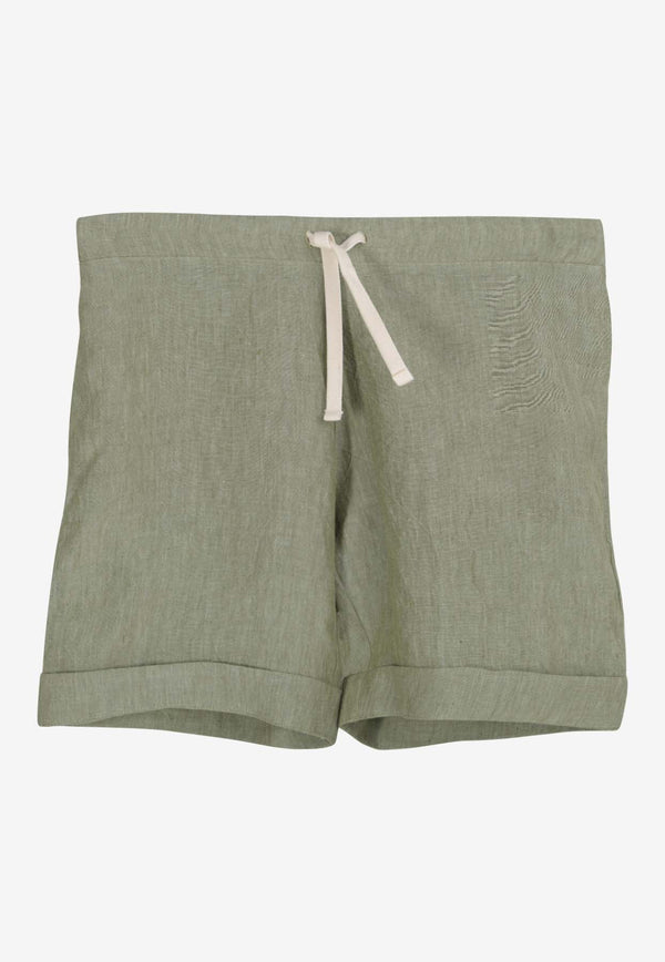 Marané Drawstring Linen Shorts Olive MS-LGOLIVE