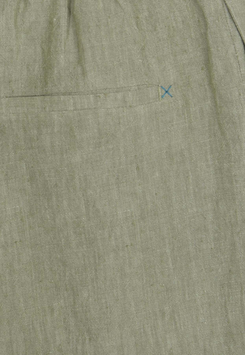 Marané Drawstring Linen Shorts Olive MS-LGOLIVE