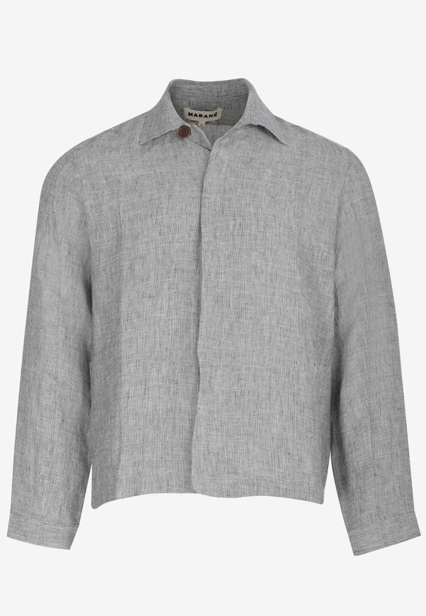 Marané Long-Sleeved Linen Shirt Gray MJGREY