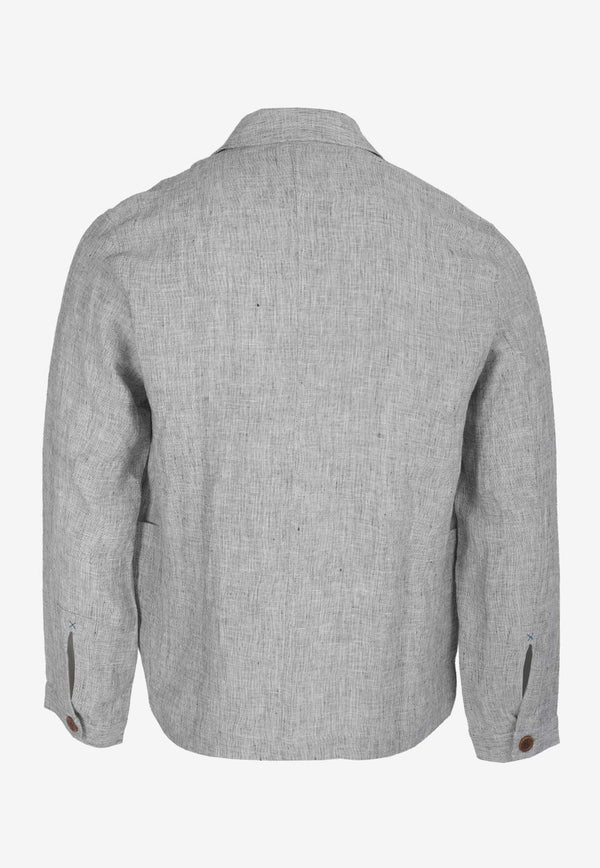 Marané Long-Sleeved Linen Shirt Gray MJGREY