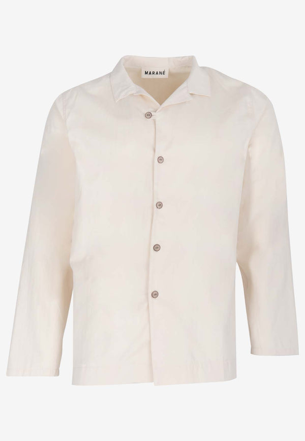 Marané Camp Collar Long-Sleeved Shirt Cream LSL-CRCREAM