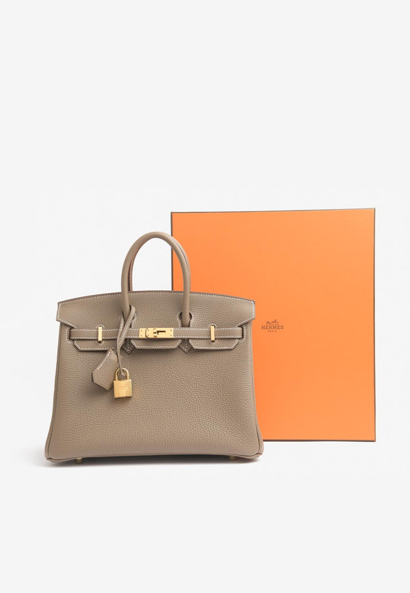 Hermes Birkin 25 Etoupe Bag Gold Hardware Togo Leather – Mightychic