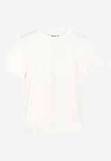 MSGM Logo Print Crewneck T-shirt Off-white 3641MDM108247002OFF WHITE/ECRU