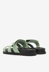 Hermès Chypre Sandals in Vert Jade Epsom Leather