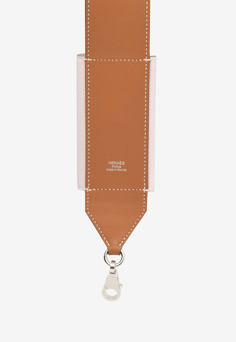 Hermès Kelly Pocket Bag Strap in Gold Swift and Mauve Pale Epsom